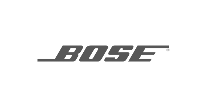 Bose logo in slanted italic capitals